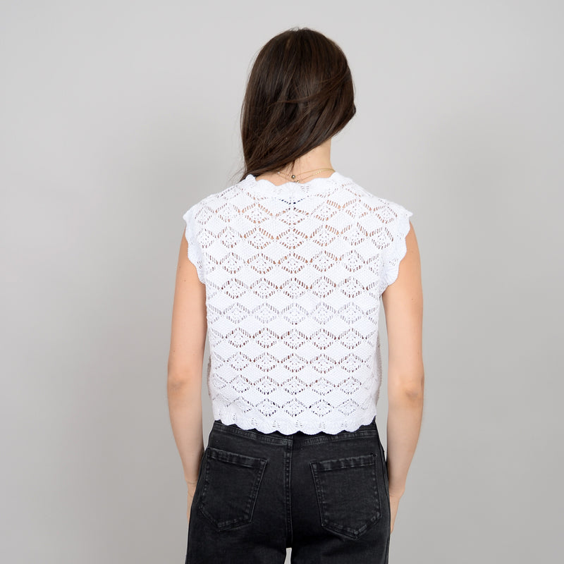 Saige Knit Tank | White