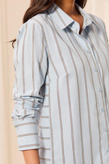 Striped Button Down | Blue Fog