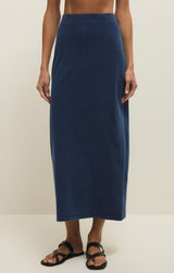Gail Jersey Denim Skirt | Indigo