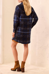 Knit Plaid Jacket | Electric Blue