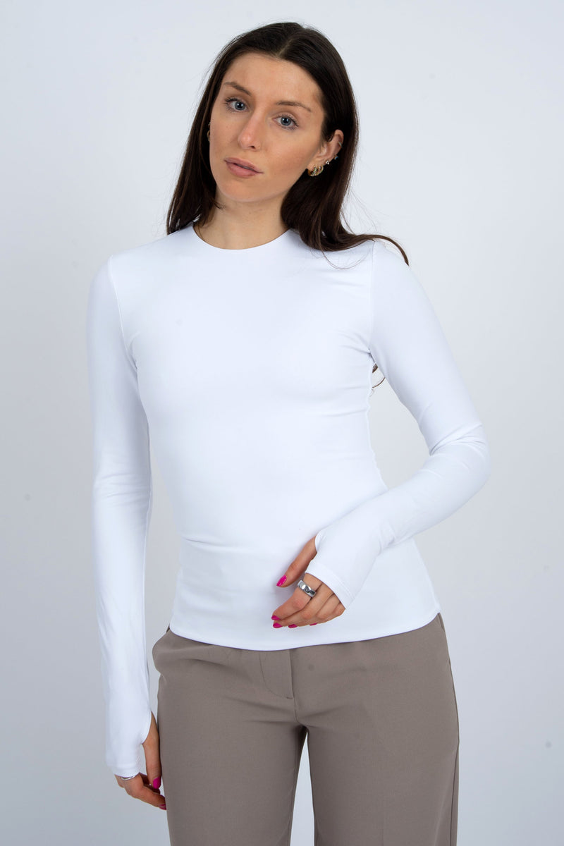 Hira Long Sleeve Top | White