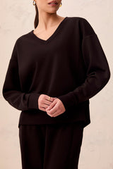 V-Neck Top | Black