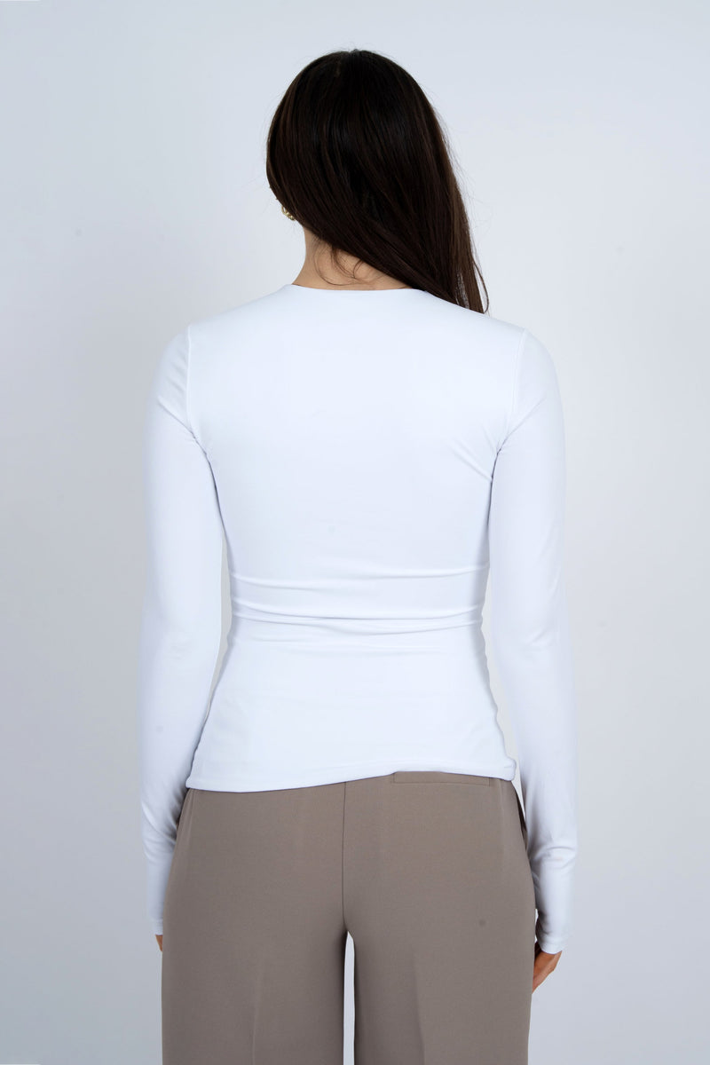 Hira Long Sleeve Top | White