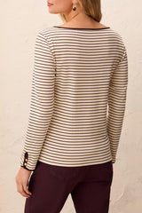 Boatneck Striped Top | Fudge