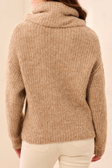 Drama Funnel Neck Sweater | Heather Pashmina
