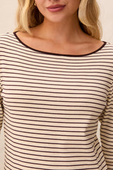 Boatneck Striped Top | Fudge