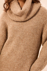 Drama Funnel Neck Sweater | Heather Pashmina