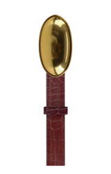 Maria Croc-Embossed Leather Belt | Burgundy