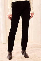 Audrey Micro Cord Pull On Pant | Black
