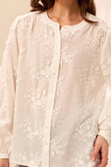 Floral Cotton Blouse | Cream