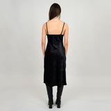 Layla Crushed Velvet Slip Dress | Black - FINAL SALE