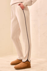 Pull On Stripe Ankle Pant | Sand Dune
