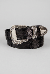 Jolene Western Leather Belt | Black
