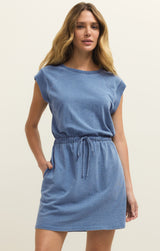 Kalani Jersey Denim Dress | Santorini Indigo