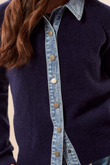 Mixed Media sweater Jacket | Nightfall