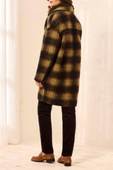 Cocoon Plaid Coat | Saddle Brown