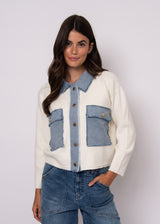 Avril Top | Winter White/Denim