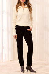 Audrey Micro Cord Pull On Pant | Black