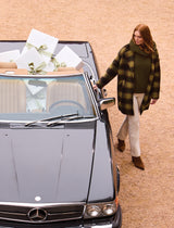 Cocoon Plaid Coat | Saddle Brown