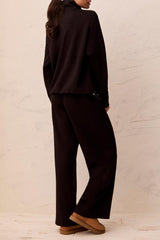 Mock Neck Pop Over | Black