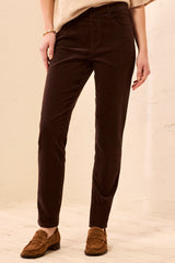 Audrey Micro Cord Pull On Pant | Saddle Brown