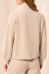 Mock Neck Full Zip | Sand Dune