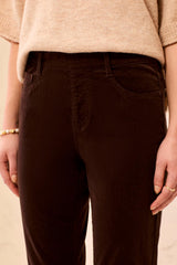 Audrey Micro Cord Pull On Pant | Saddle Brown