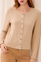 Pointelle Cardigan | Oatmeal