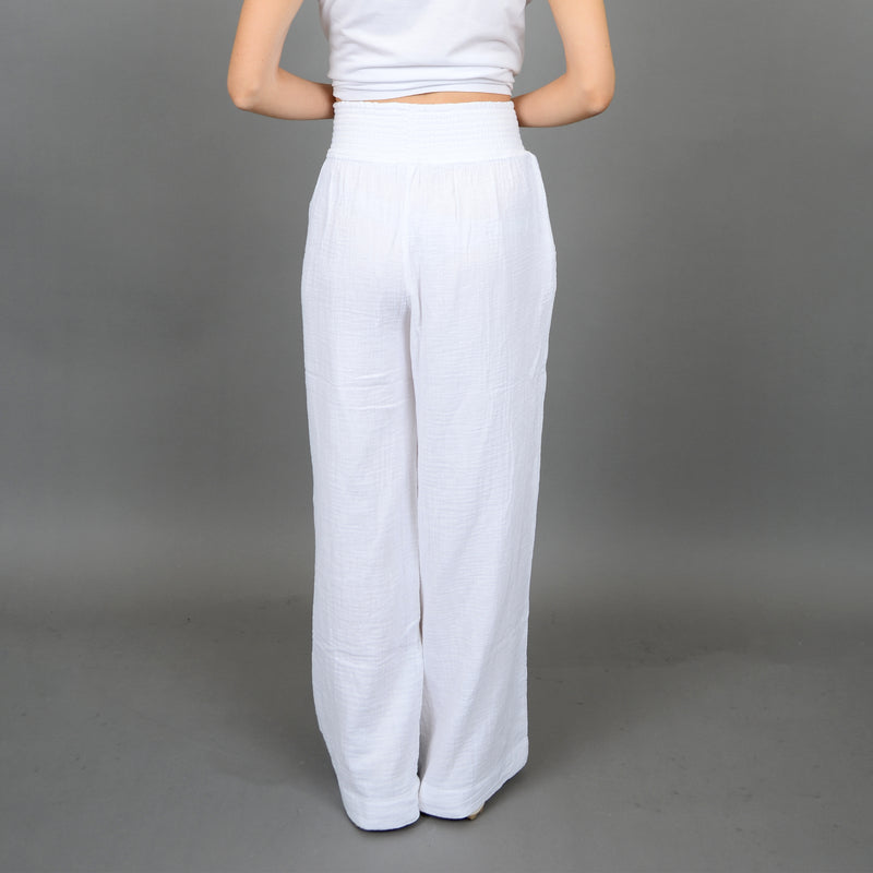 Anokia Gauze Pants | White - FINAL SALE