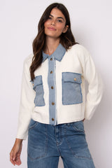 Avril Top | Winter White/Denim