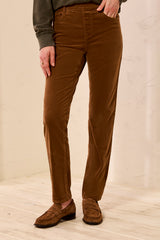 Audrey Micro Cord Pull On Pant | Chocolat
