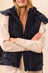 Quilted Puffer Vest | Sapphire