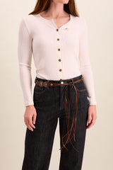 Carly Leather Tie Belt | Tan