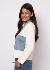 Avril Top | Winter White/Denim