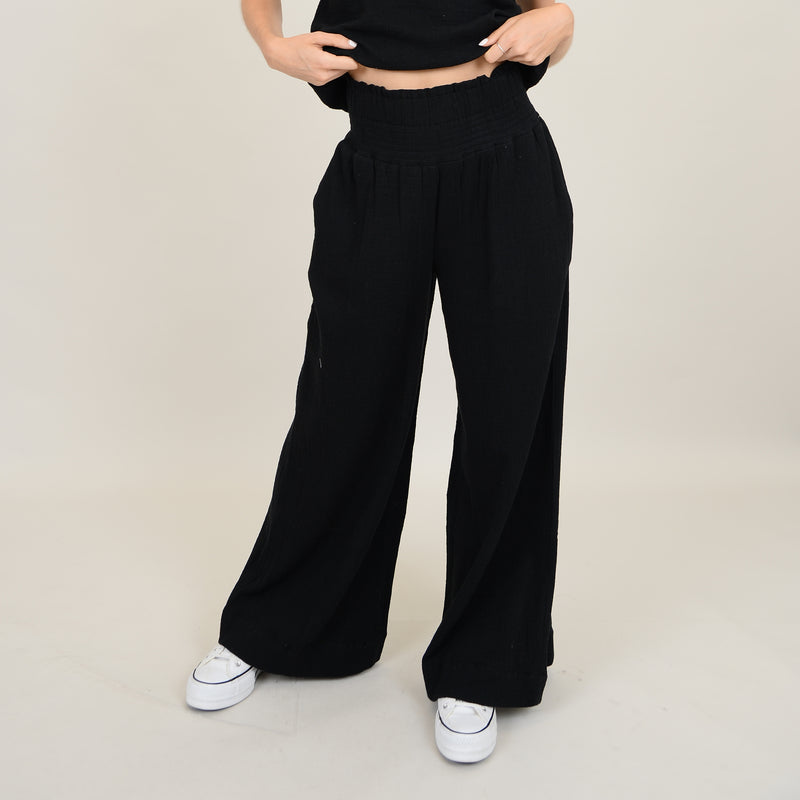 Anokia Gauze Pants | Black - FINAL SALE