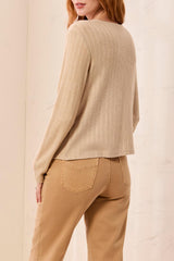 Pointelle Cardigan | Oatmeal