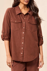 Classic Denim Shirt | Rustic Brown