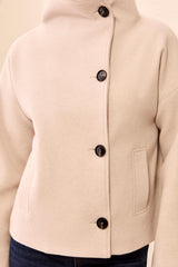 Lofty Chic Funnel Neck Coat | Antique White
