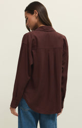 Alfie Button Up | Chocolate Cherry