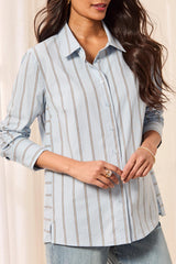 Striped Button Down | Blue Fog