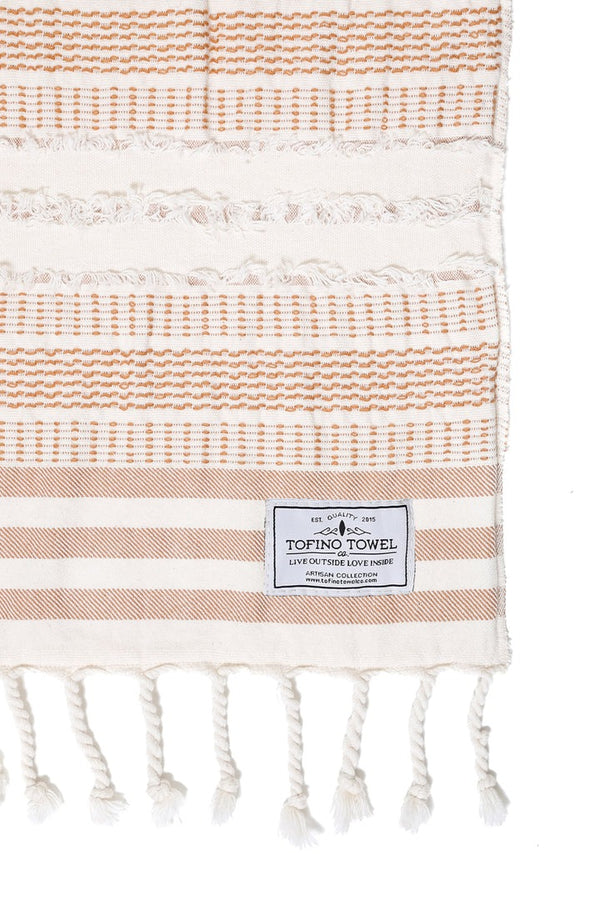 The Ophelia Fleece Throw | Camel Stripe