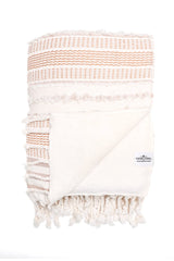 The Ophelia Fleece Throw | Camel Stripe