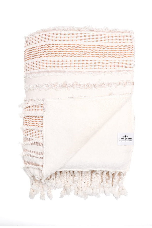 The Ophelia Fleece Throw | Camel Stripe