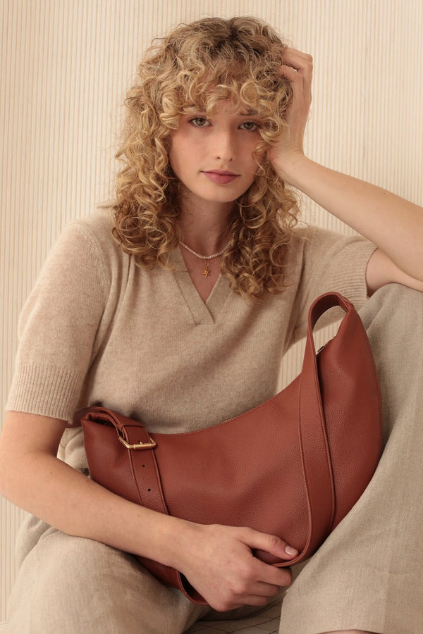 Slouchy Crossbody | Walnut Pebble