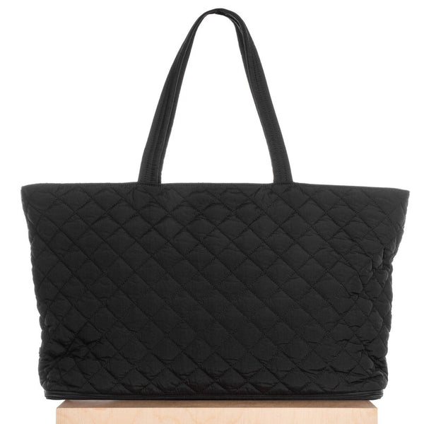 Quilted Expandable Tote | Black