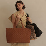 Quilted Expandable Tote | Leopard