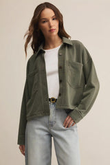 All Day Cropped Knit Jacket | Hunter Green