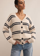 Boyfriend Striped Cardigan | Crystal
