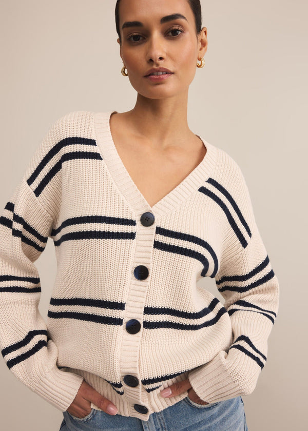 Boyfriend Striped Cardigan | Crystal