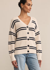 Boyfriend Striped Cardigan | Crystal